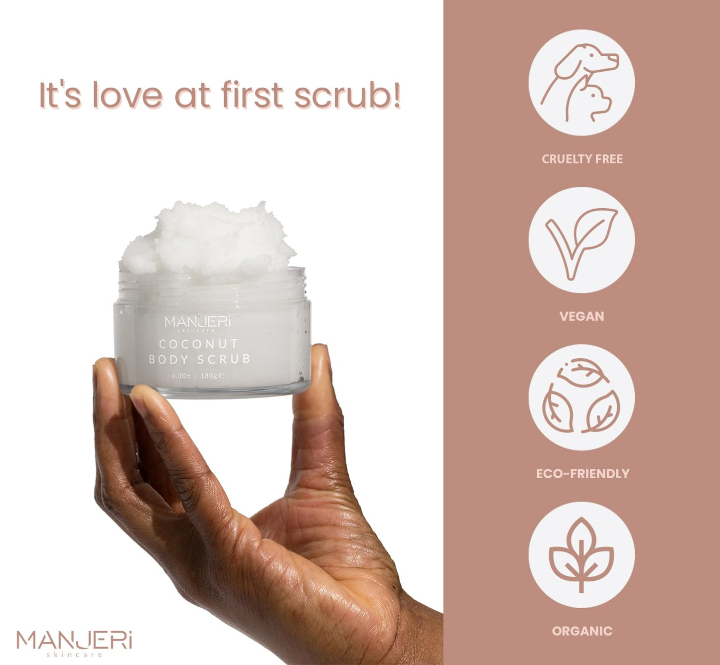 Coconut Bliss Body Scrub, Luxurious Exfoliator for Smooth, Soft Skin, Dead Skin Cell Remover, Hydrating and Nourishing Formula