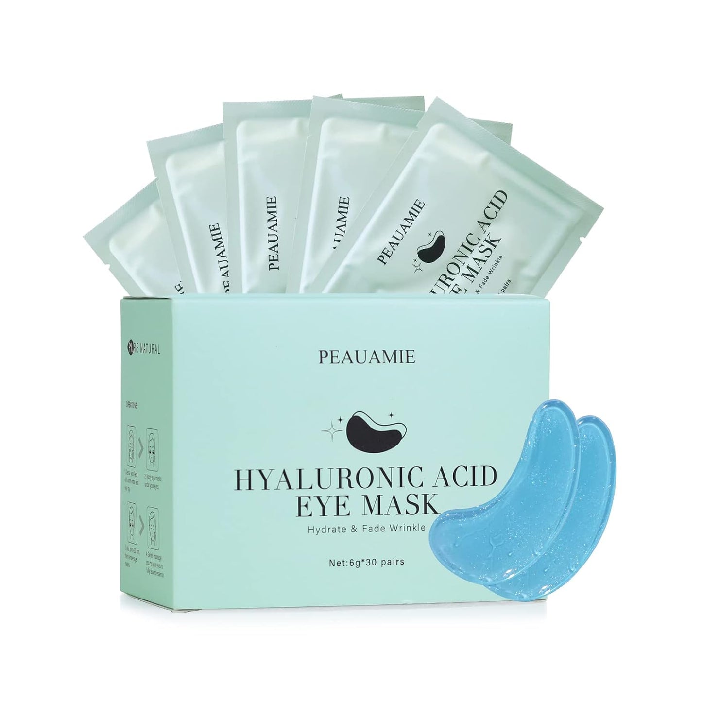 Under Eye Patchs Hyaluronic Acid Eye Mask for Dark Circles and Puffiness Wrinkle Eye Bags 30 Pairs