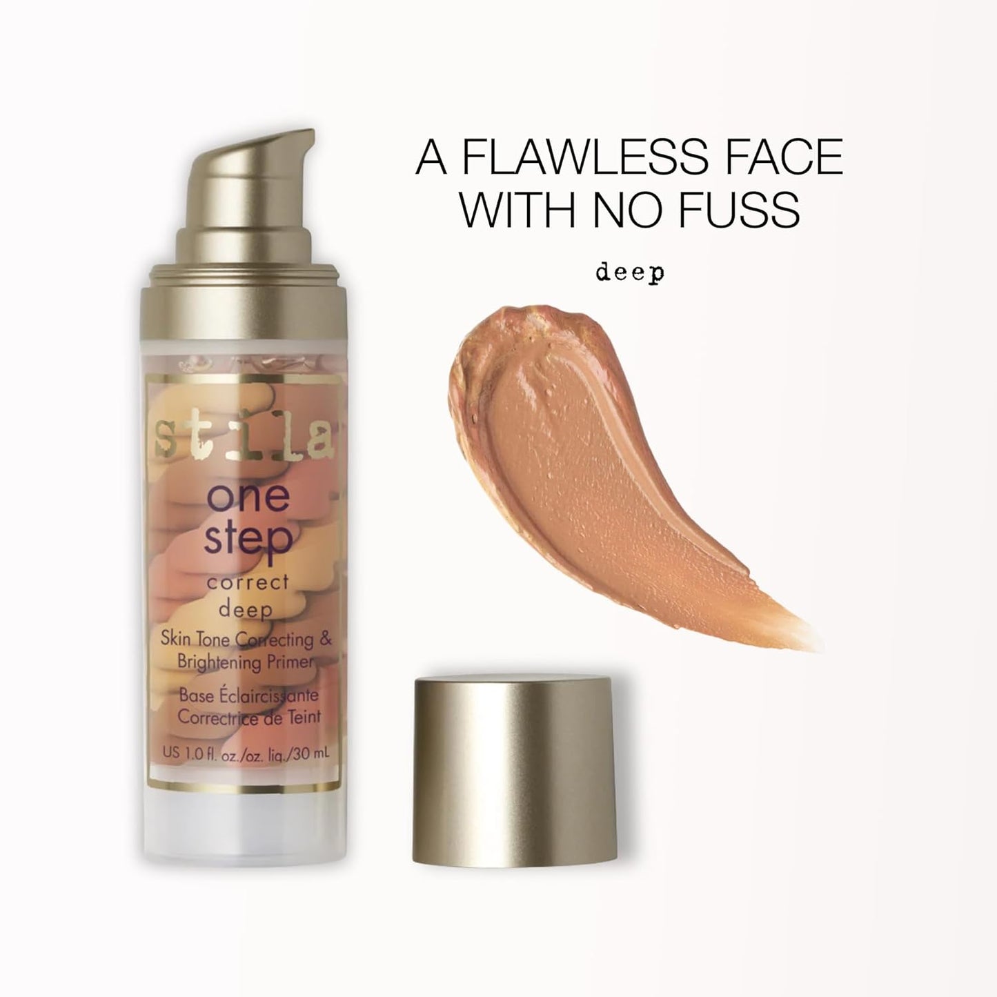stila One Step, Color Corrector & Brightening Primer | Facial Serum to Even Skin Tone, Moisturize & Hydrate, Oil-Free Makeup | 1 Fl. Oz.