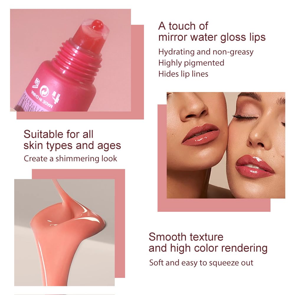 Summer Hydrating Lip Butter Balms Lip Gloss,Natural Vegan Lip Balm Tinted for Instant Moisture,Shine,Hydration Sheer-Tinted,Soothes & Softens Dry Lips,Bálsamo labial hidratante 05#Cream (0.5 FlOz)