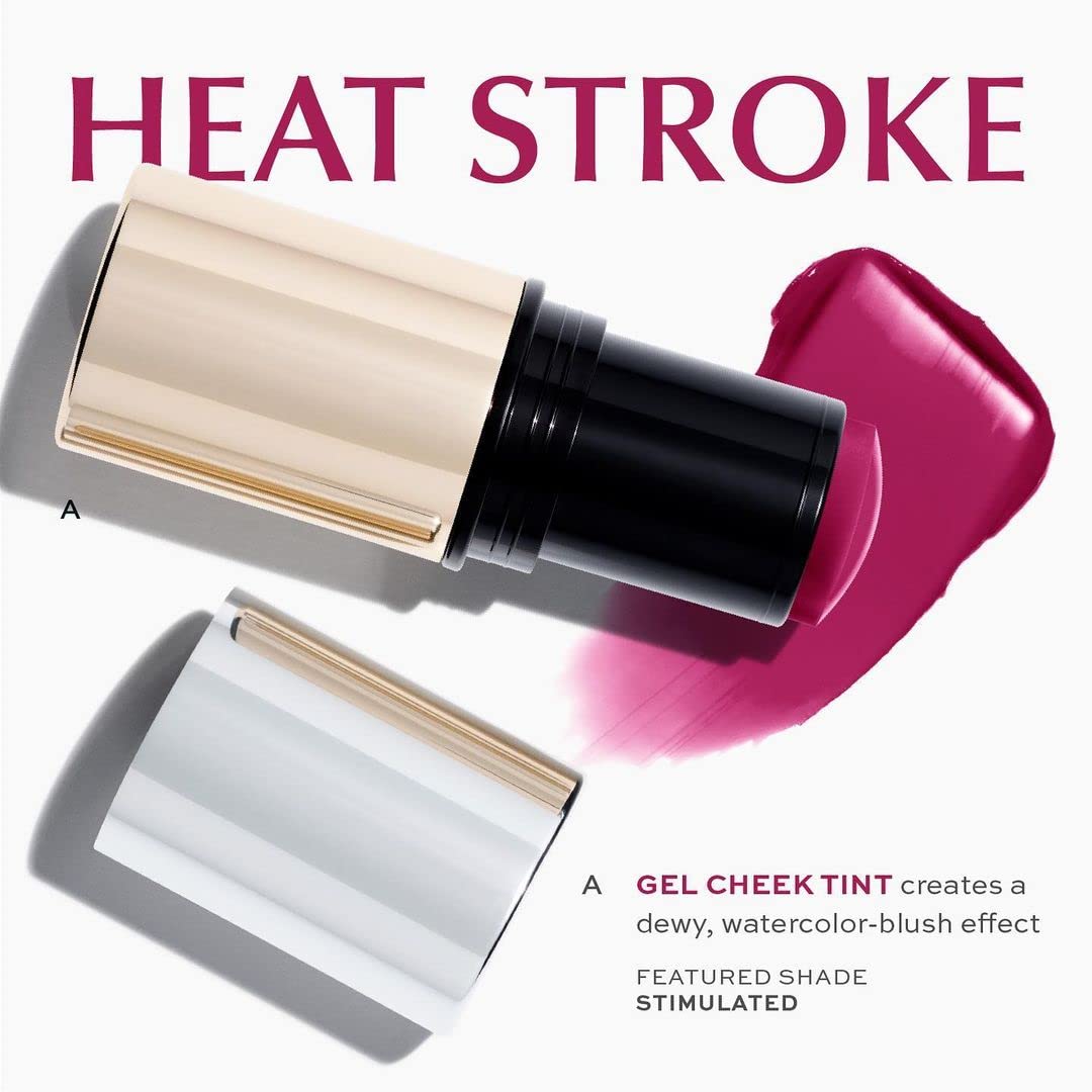 MAKE Beauty Heat Stroke Cream Blush Stick for Cheeks with Natural Hydrating Dewy Finish. Creamy Gel Blush Balm - Shade Inflamed, Coral Orange Cheek Tint