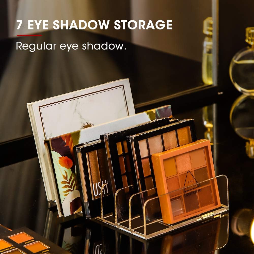 Eyeshadow Makeup Palette Cosmetic Organizer - Waterproof Eyeshadow Organizer for Eye Makeup Palette,Bathroom Countertop,7 Sections (1PCS-Large)