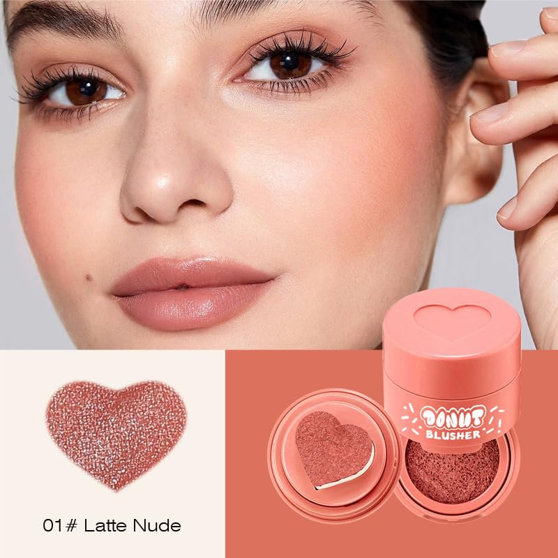 Stamp Liquid Blush Stamp Blush with Heart Shaped Applicator Natural Long Lasting Blush, Light and Airy Makeup for Women (1)