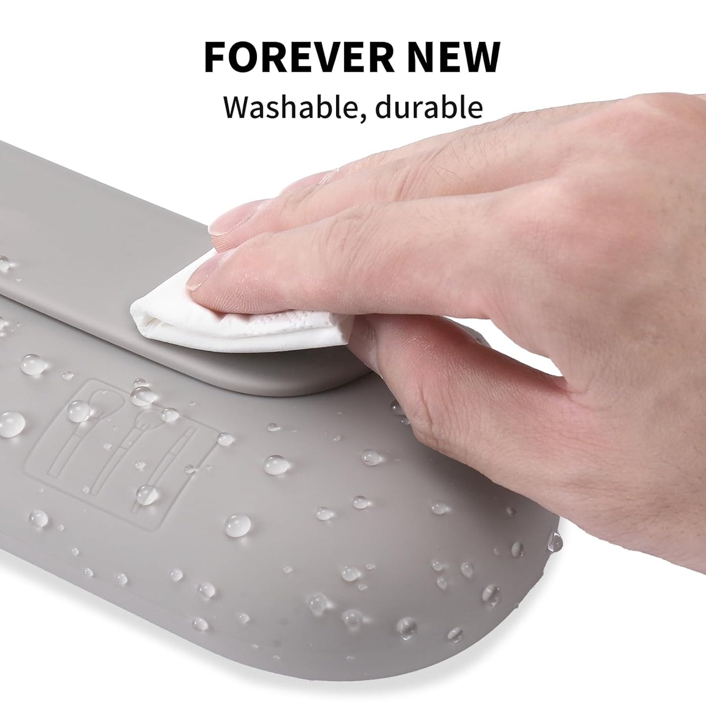 Silicone Makeup Brush Holder Travel Cosmetic Bag：Soft Portable Cosmetic Face Brushes Holder with Upgrade Anti-Fall Out Magnetic Closure, Large Travel Makeup Brush Case - Stone