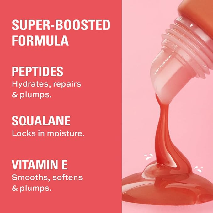 Revolution Beauty, Juicy Peptide Lip Balm, Hydrating & Plumping Lip Balm with Sheer Color, Infused with Vitamin E & Peptides, Clear Ice, 0.27 Fl. Oz