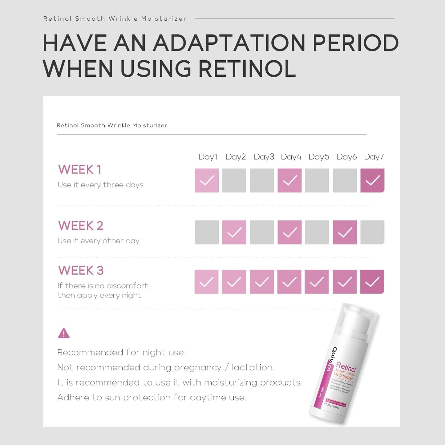 Retinol Cream for Face, Anti Aging Face Moisturizer with Hyaluronic Acid, Rapid Wrinkle Repair, Day & Night Cream Serum for Women, Reduce Fine Lines, Wrinkles & Dark Spots 1.06oz, 2Pack