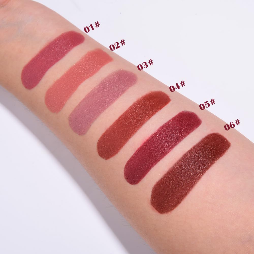 Nude Metallic Lipstick for Women,Lightweight Shimmer Frosted Lipstick,Glitter Lip Gloss Stain Long Lasting Waterproof Smudge Proof 24 Hour Full Coverage Lip Makeup,Vegan