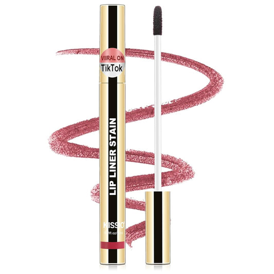 KISSIO Lip Liner Stain,Peel Off Lip Liner,Transfer Proof,Long Lasting and Waterproof,Lips Tint Tattoo,Natural Makeup Stain,Matte Finish,Coral red