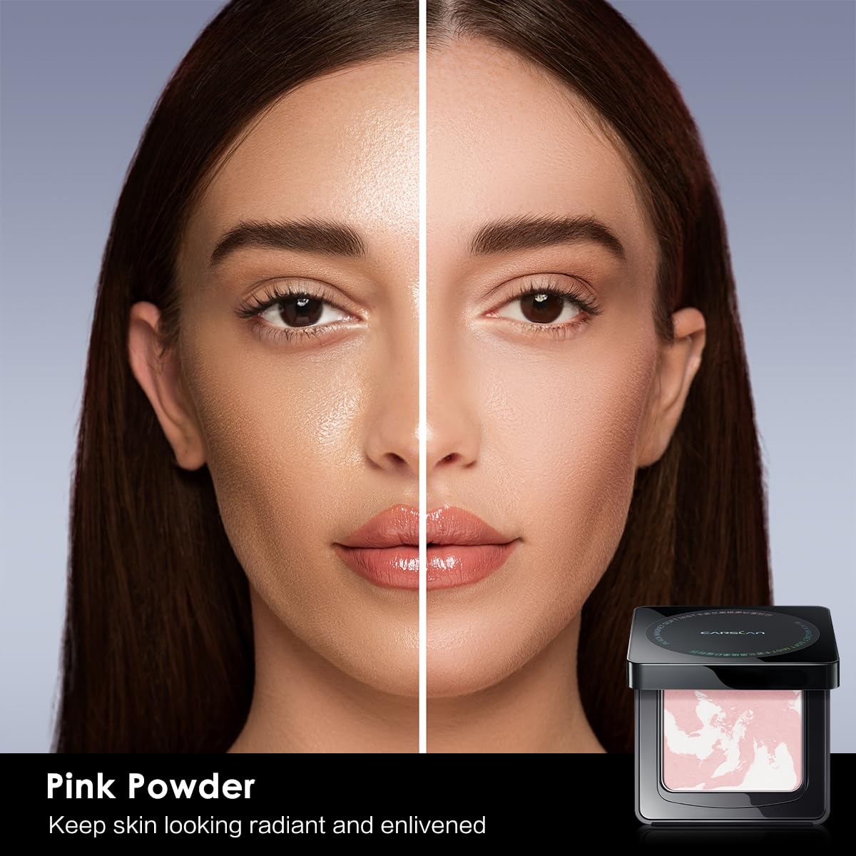 Oil Control Face Pressed Powder Compact, 24H Longlasting Waterproof Pressed Setting Powder Foundation Makeup, Shine Free, Poreless, Smooth, 04 Pink for dry skin (0.28Oz)