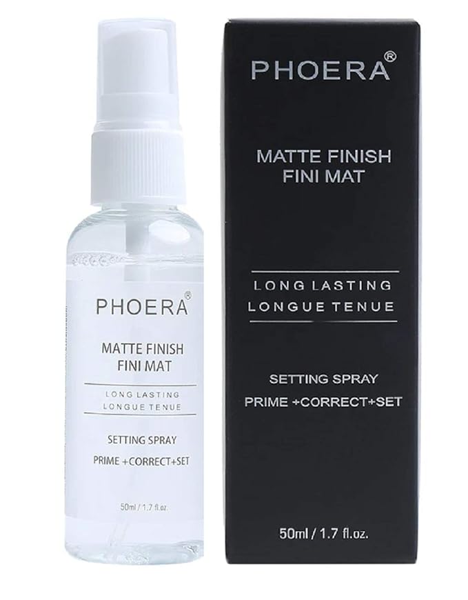 AQUAPURITY Phoera Makeup Setting Spray 3 In 1 Fixer, Primer & Corrector Matte Finish, Makeup Sealer Spray Long Lasting16Hr Wear Face Make Up Foundation Light Weight Beauty Blender