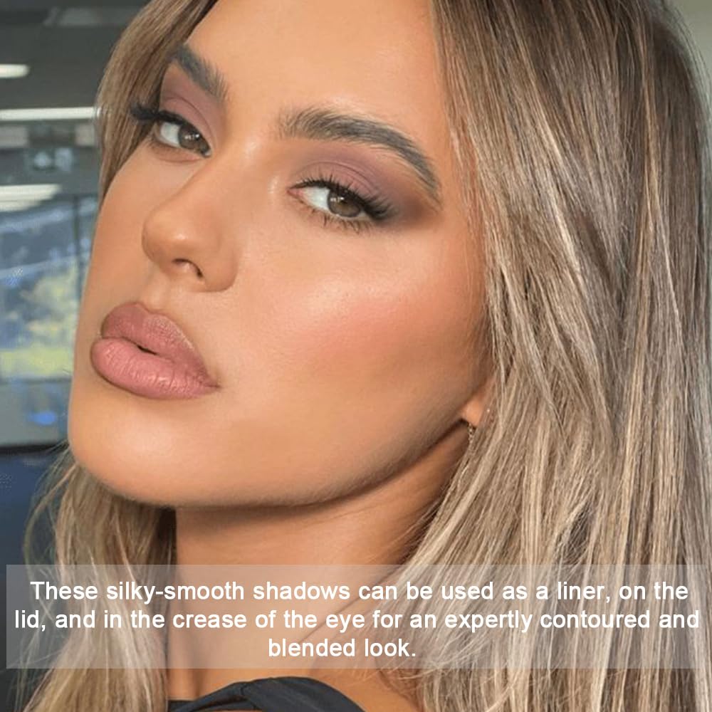 10 Color Matte Eyeshadow Palette | 10 Soft-Focus Matte Shades in Grey-Brown & Neutral Taupe | Silky Powder Blends Like Cream | Natural-Looking Nude Makeup for Mature Skin | Day to Night Wear