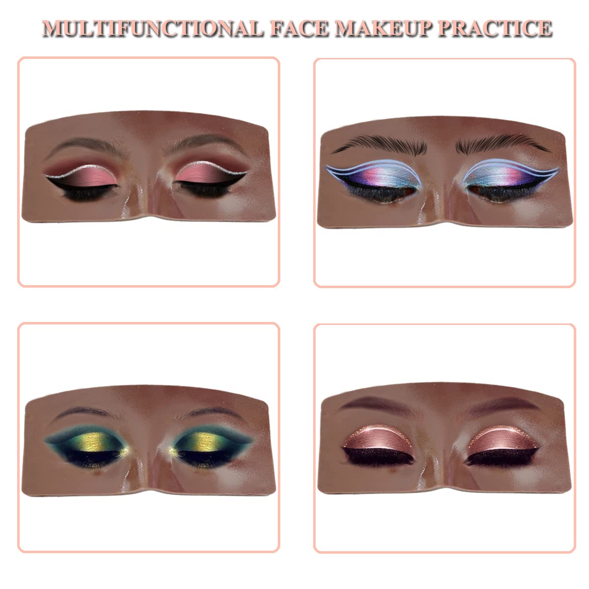 Makeup Practice Face Board, 3D Realistic Practice Makeup Face Set, Makeup Mannequin Face with Makeup Kit for Professional Makeup Artists Students and Beginners to Practice Eyes Eyeshadow Makeup