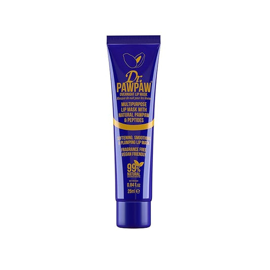 Overnight Lip Mask - Multi-Purpose Balm, Natural Pawpaw & Peptides Smooth Skin, Cracked Lips, Vegan, Ethical Beauty & Fregrance Free (25 ml)