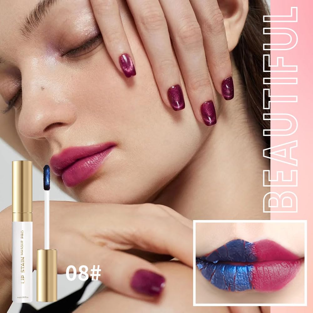 Lip Stain Peel Off – Long Lasting Waterproof Lip Tint, Smudge Proof Transfer Resistant Lip Stains Tattoo,High Pigment Matte Lip Color, Kiss Proof Peel Off Lip Stain Masque,All-Day Stay Lip Makeup 08#