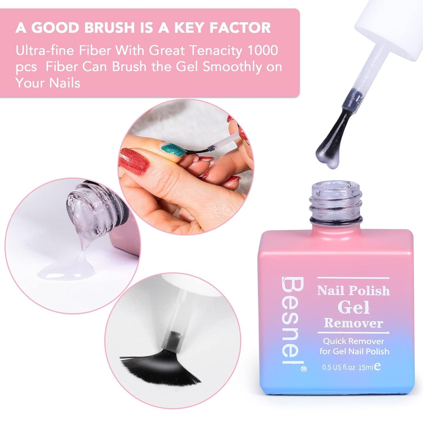 Gel Nail Polish Remover 10 Pack Professional Gel Polish Remover Non-Irritating Quick Easy, Nail Polish Gel Remover Tools Kit Nail File Cuticle Pusher File Grit, No Need For Foil Soaking Or Wrapping