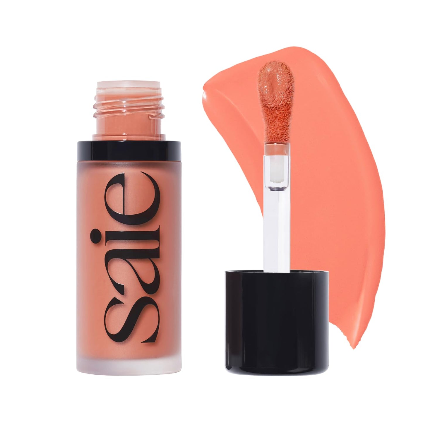 Saie Dew Liquid Blush for Cheeks - Hydrating Cream Blush Stick with a Blendable + Buildable Formula - Skincare Infused Dewy Cheek Tint for a Natural Flush - Glowy Makeup Essential - Hottie (.40 oz)