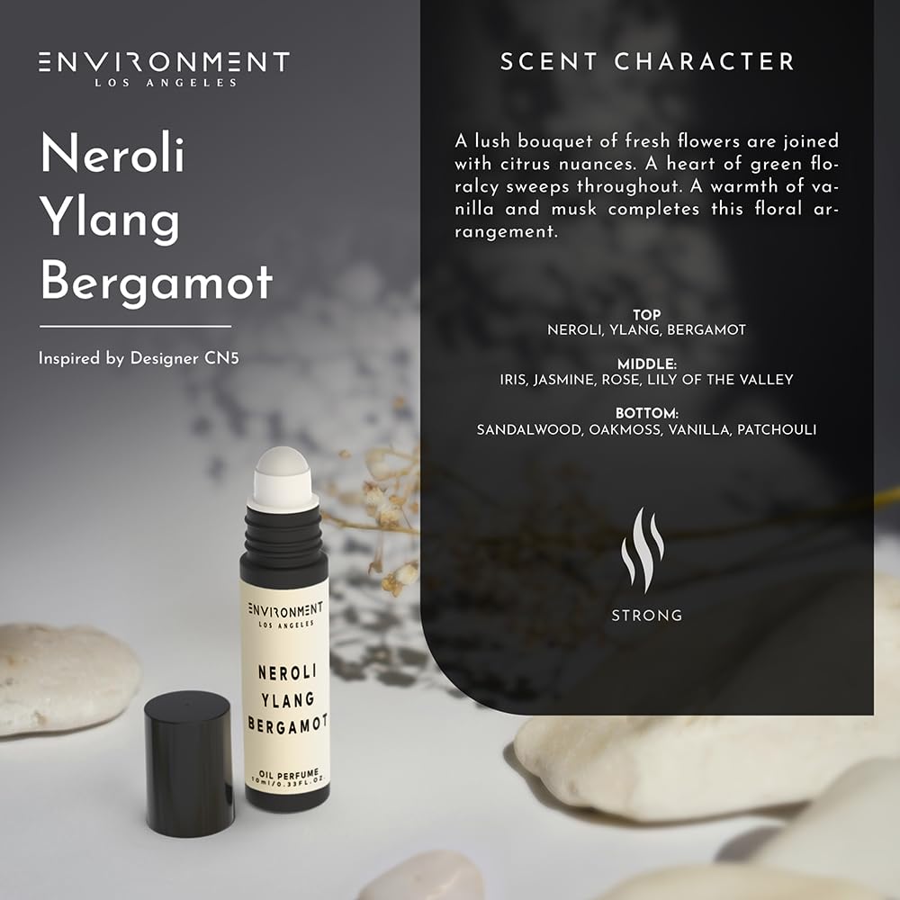 ENVIRONMENT Inspired by Designer Perfume CN5 10ml Roll-on Perfume (Neroli | Ylang | Bergamot) Body Oil Fragrance, Roll On Oil, Body Fragrance for Women & Men, Luxury Scents, Vegan & Cruelty-Free