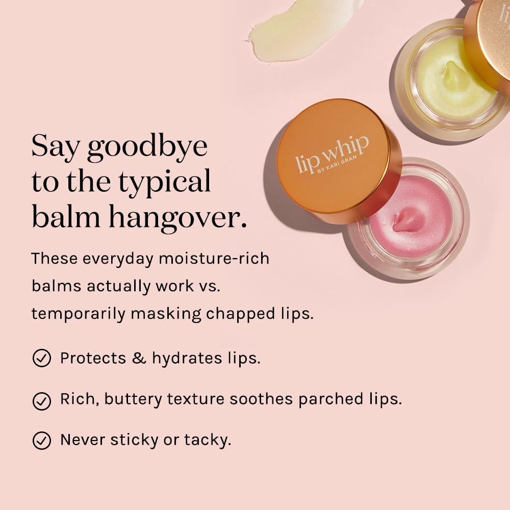 Kari Gran Lip Whip | Moisturizing Lip Balm with Organic Oils | Glossy Sheen + Peppermint | Rich Buttery Texture, Hydrates & Protects | Non-GMO, Organic Ingredients, Made in USA (Blush Peppermint)