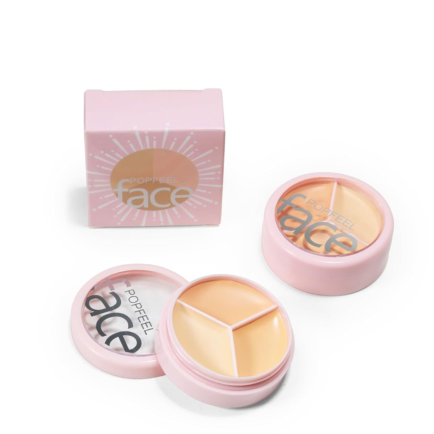 Concealer Cream Palette with 11 Pcs Premium Makeup Brush Set, 3 Color Waterproof Long-Lasting Full Face Cosmetics Cream Concealer Kit for Light Fair Skin, Women Birthday Makeup Gift Idea