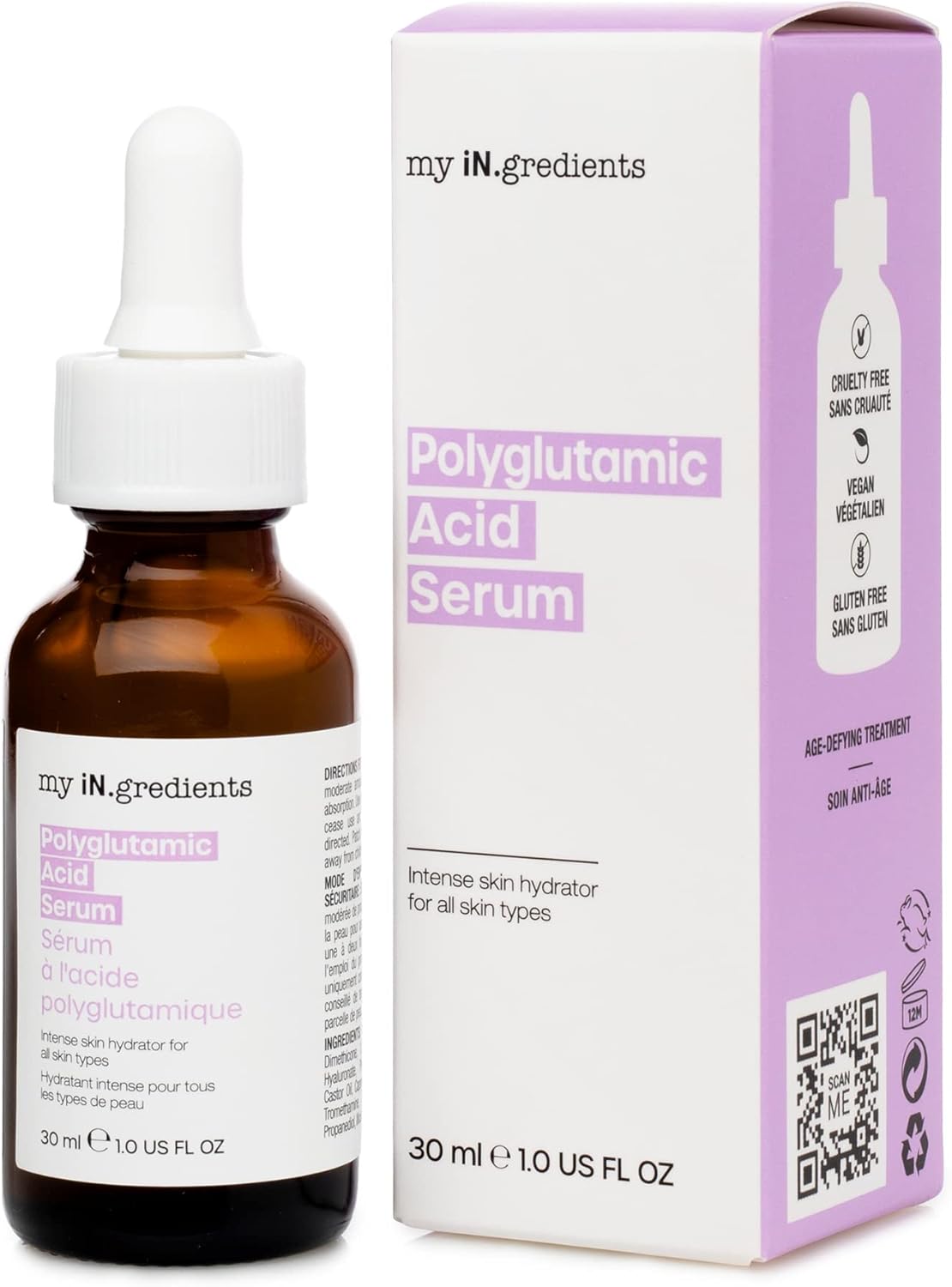 Masque Bar My Ingredients Polyglutamic Acid Serum - Concentrate Anti-Wrinkle Face Serum, more volume and elasticity