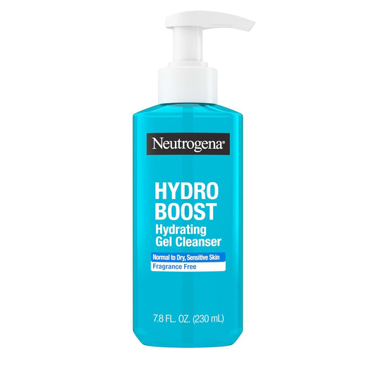 Neutrogena Hydro Boost Face Wash, Fragrance Free, Hydrating Facial Cleanser with Hyaluronic Acid, Daily Foaming Face Wash & Makeup Remover, Hypoallergenic Gel Cleanser, 7.8 fl. oz