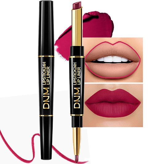 evpct 1Pcs Plum Red Matte Lip Liner & Lipstick Set Kit for Women - Long Lasting, Waterproof, 24 Hour Lipstick & Lip Liners Combo