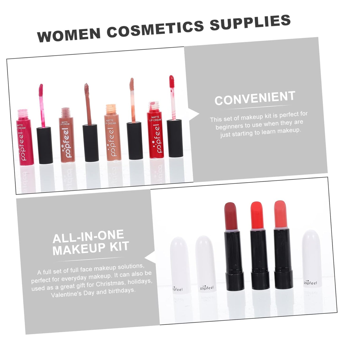 1 Set women's makeup set Eyebrow Pencil All-in-one Makeup Kit Makeup Multi- Makeup Kit Professional Foundation Cosmetics Supplies One-piece student mascara