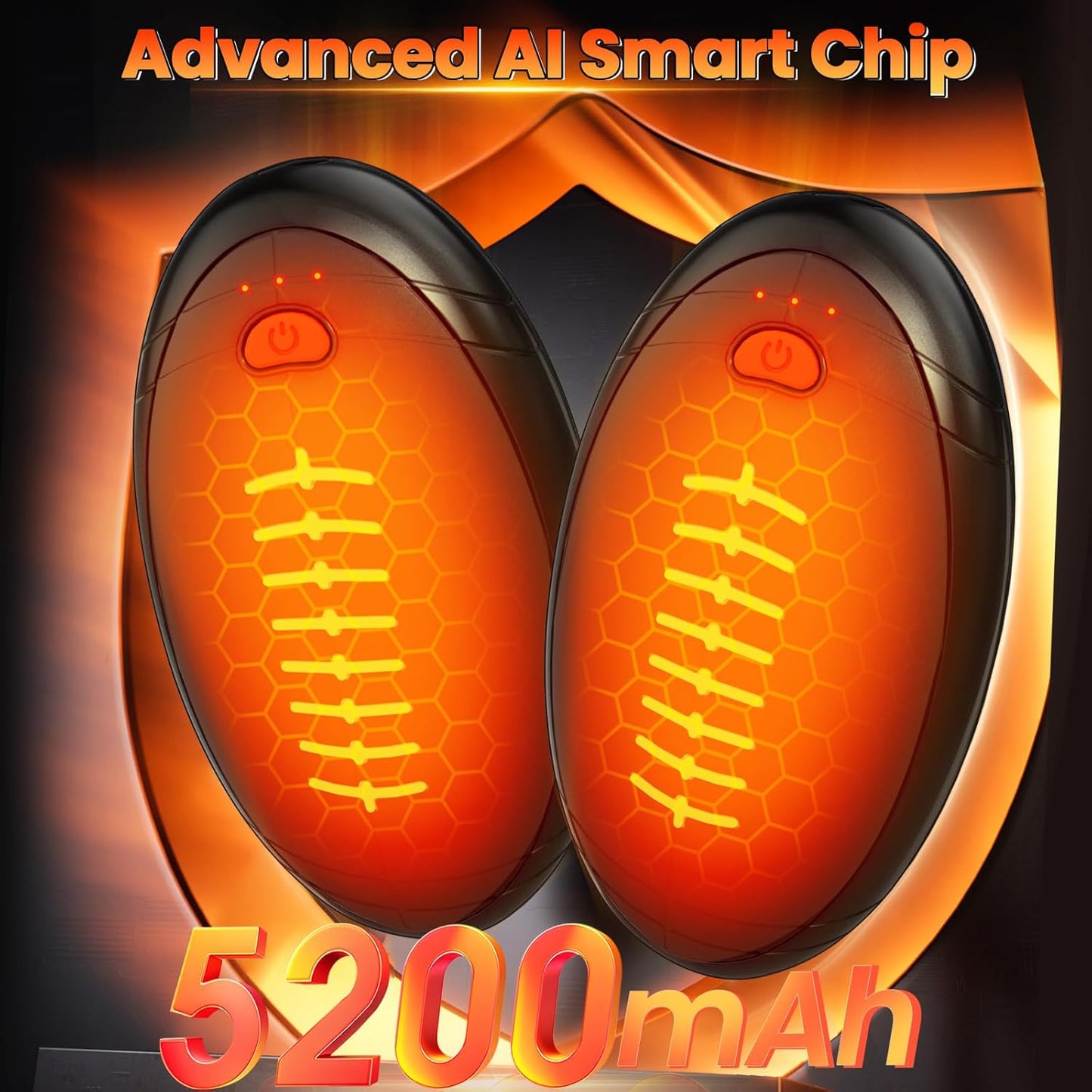 Hand Warmers Rechargeable, 2 Pack Temperature Electric Heater Football Shape Hand Warmer, Quick Charge Portable Hand Warmer Gift for Christmas Outdoors, Hunting, Golf, Camping