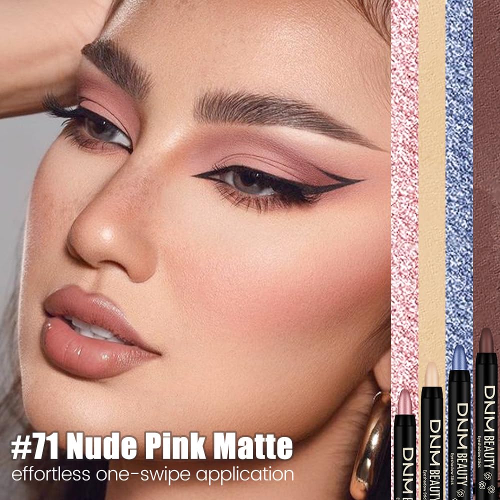 Light Mauve Matte Cream Eye Shadow Stick Makeup for Women, Mauve Matte Eyeliner Pencil Eyeshadow Brightener Stick for Eyes, Waterproof Eyeshadow Applicator Blendable sombras para ojos 71#