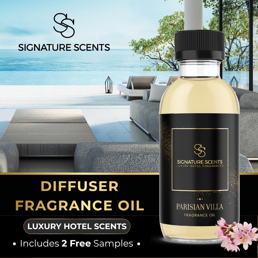 Luxury Hotel Fragrances - Hotel Fragrance Oil - Diffuser Oil Blends for Aromatherapy (Parisian Villa) 4.05 Fl Oz (120ml)