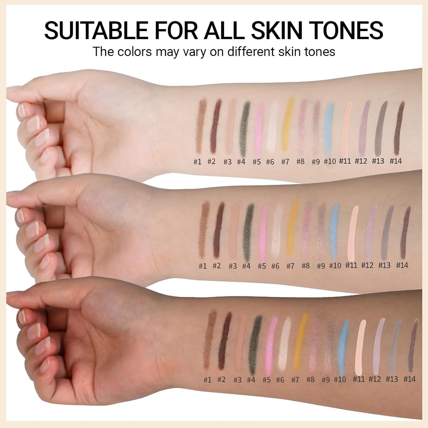 Erinde Waterproof Eyeshadow Stick, Cream Eye Shadow Stick, Long-Lasting, Crease-Proof, Cream to Powder Buildable & Blendable Eye Shadow Pencils Crayon, Vegan & Cruelty-Free, 12 Light Taupe