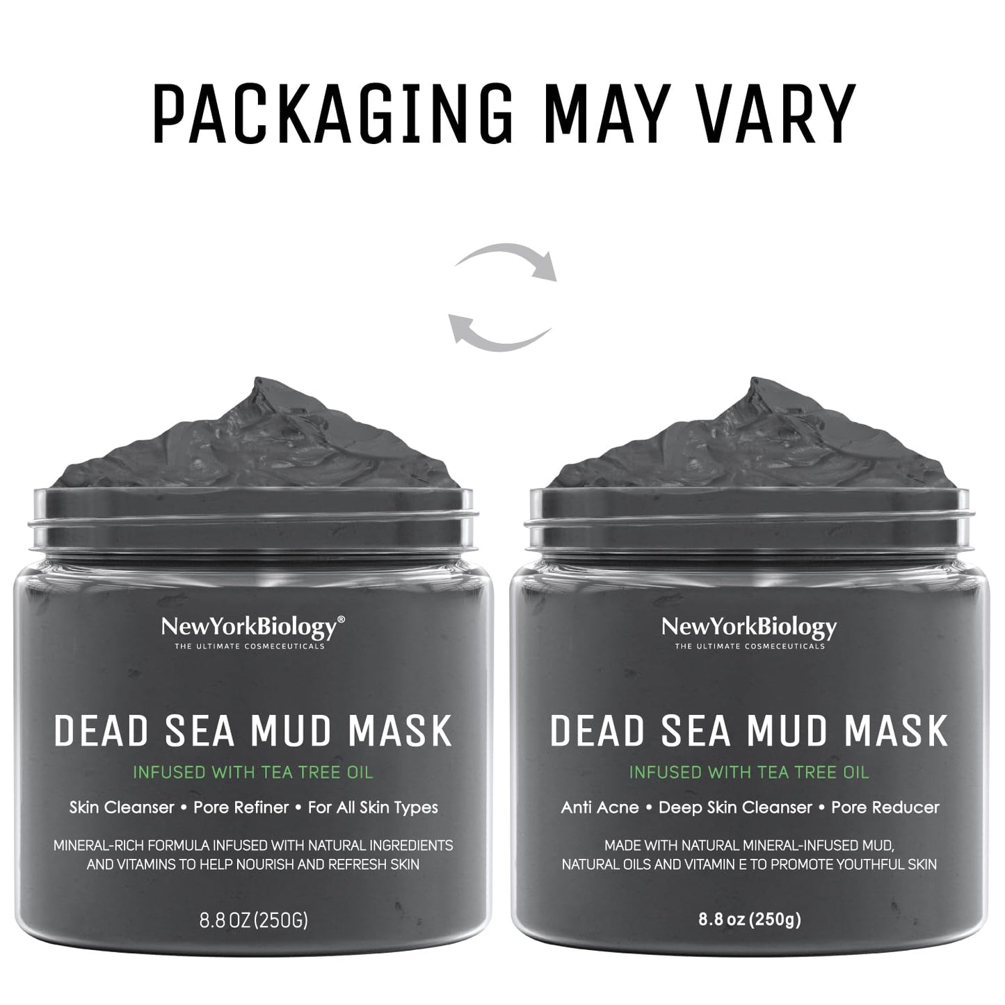 New York Biology Dead Sea Mud Mask for Face and Body | with Tea Tree | Spa Quality Pore Refiner for Oily Skin | Natural Skincare for Women & Men | Tighten Skin for A Healthier Complexion | 8.8 oz