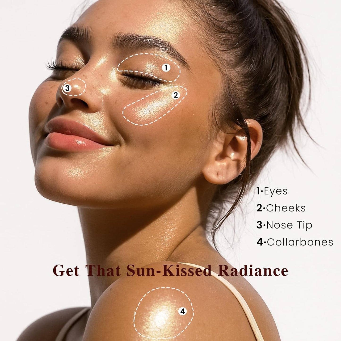 Highlighter Stick, Multi-Use Shimmer Makeup, Creamy Highlighter Makeup Stick with Hydrating Coconut Oil, Easy Blend for a Bronzy Radiant Glow, For Face & Body | 1.2oz | Copper Shimmer