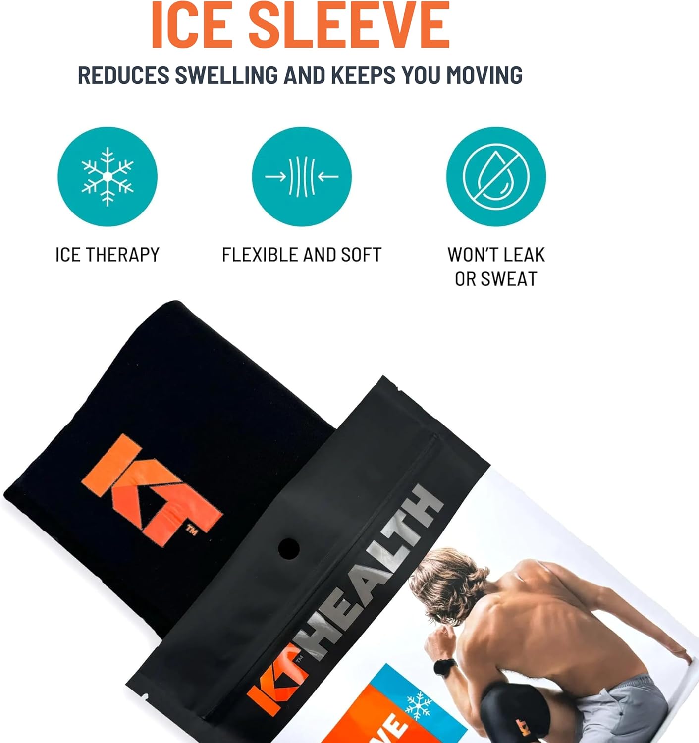 KT Health, Size XS/S, Ice Sleeve and Universal Bag, Direct 360 Degree Cooling and Compression