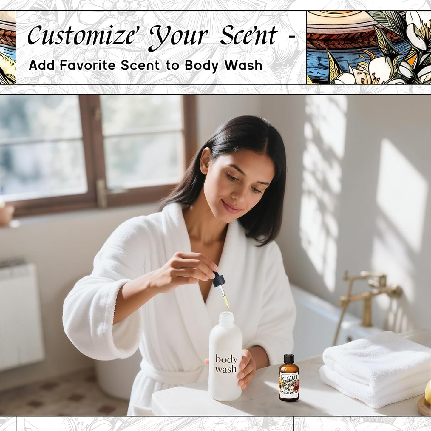 HIQILI Cold Boiled Water Fragrance Oil for Home Diffuser, Great for Making Candle, Soap, Body Wash, DIY Multipurpose Room Spray- 1 Fl Oz