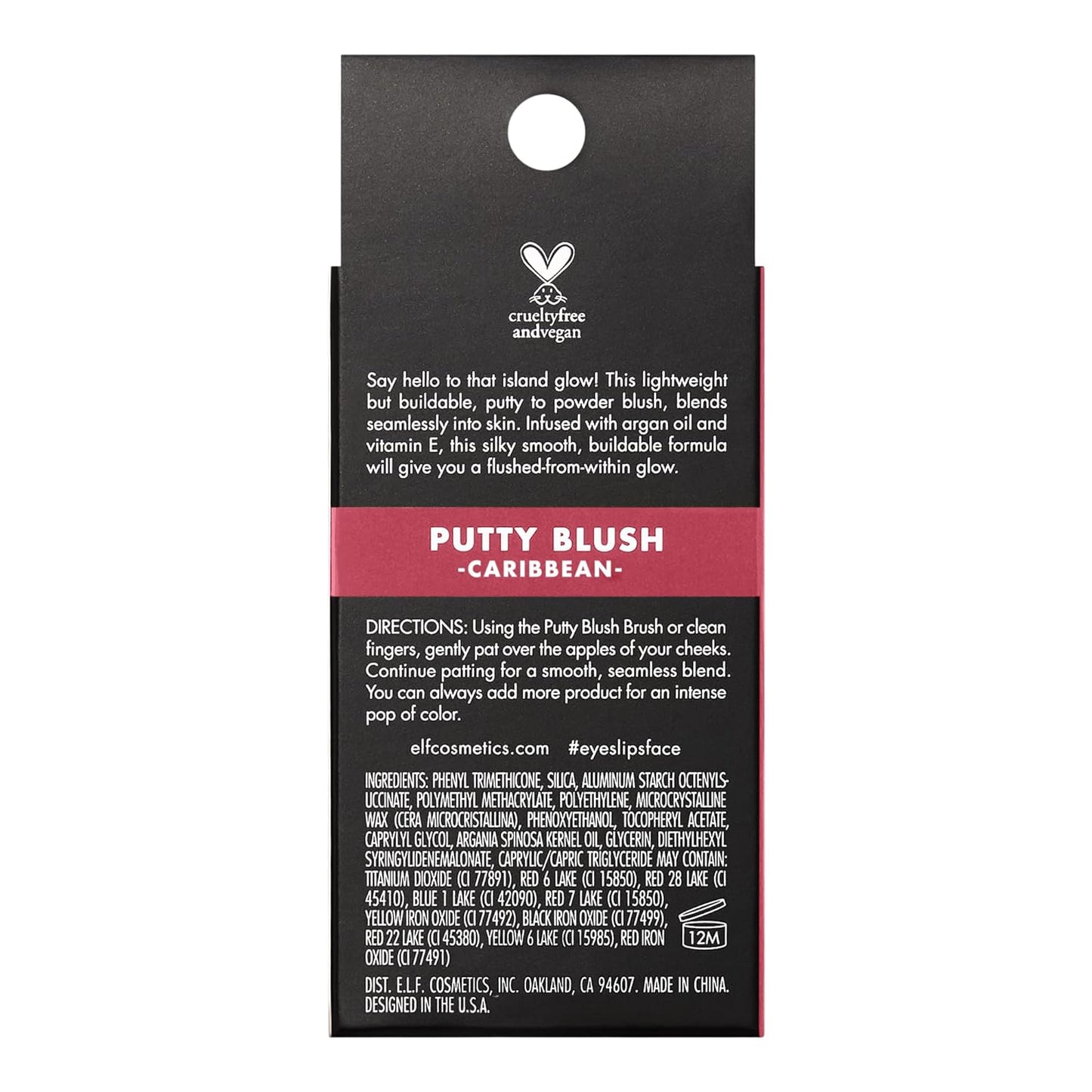 e.l.f. Putty Blush, Creamy & High-Pigment Formula For A Natural Glow, Delivers A Semi-Matte & Powder Finish, Vegan & Cruelty-Free, Caribbean