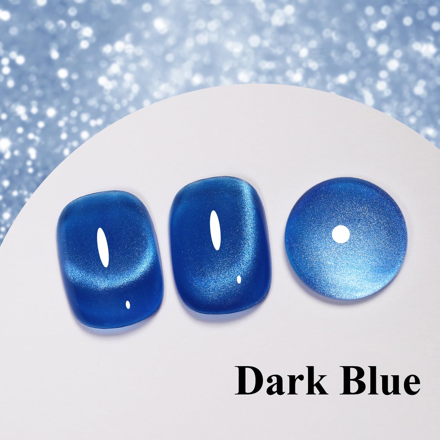 Imtiti Cat Eye Gel Nail Polish, Dark Blue Holographic Magnetic Crystal Nail Gel Polish With Magnet Glittery Galaxy Spring Summer Kit Soak Off UV Led 10ML