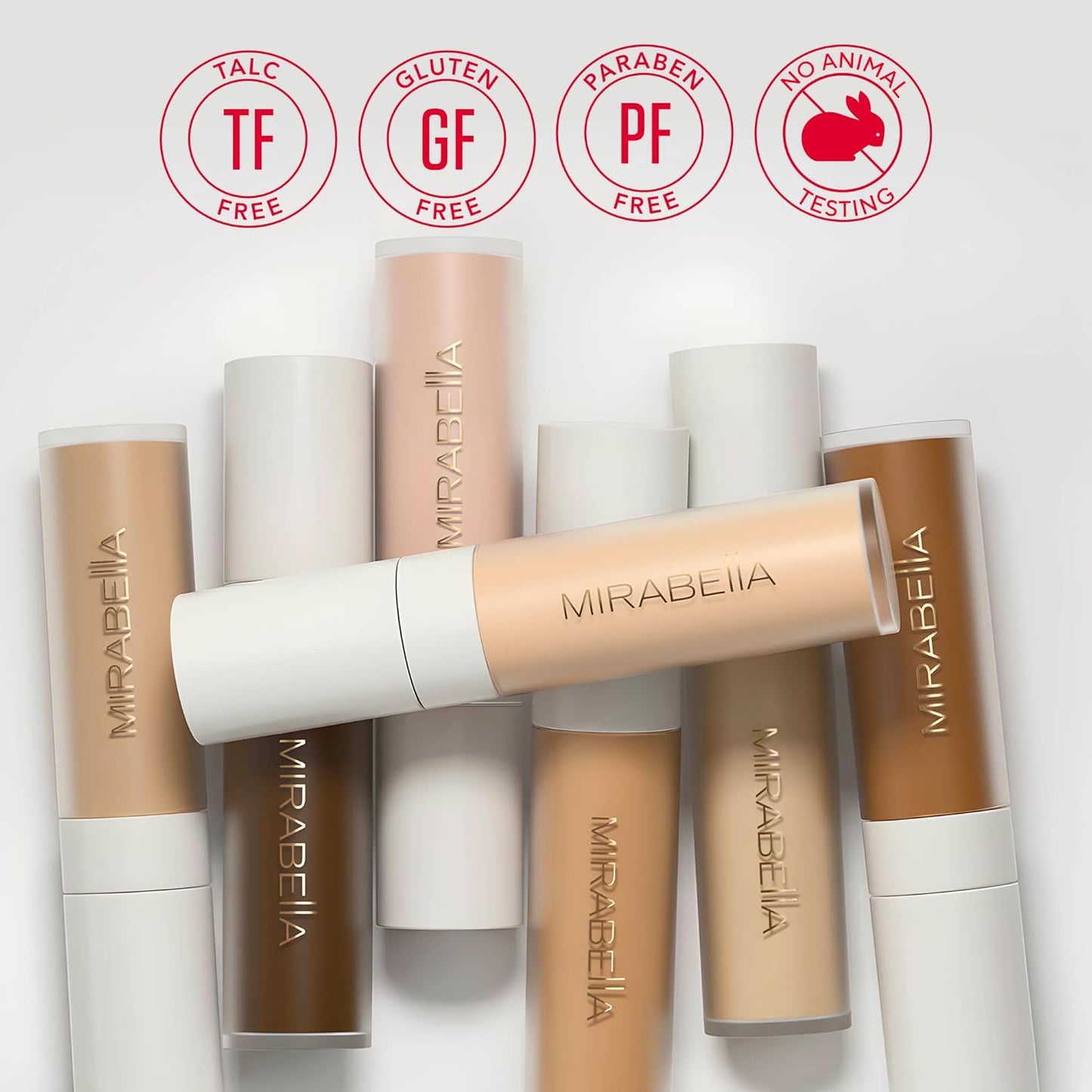 Mirabella Invincible For All Perfecting Under Eye Concealer Full Coverage - Hydrating Makeup Concealer for Dark Circles, Fine Lines & Wrinkles w/Hyaluronic Acid - Porcelain P00