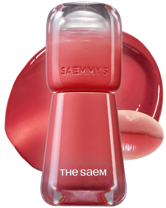 THESAEM Saemmy's Ade Shot Tint - Korean Lip Titnt, Water Gel Lip Stain with Plump Glowy Moisturizing Finish, Buildable Radiant Gloss, Long-Lasting Comfort, 0.1 fl.oz. (05 Rose Hibiscus)
