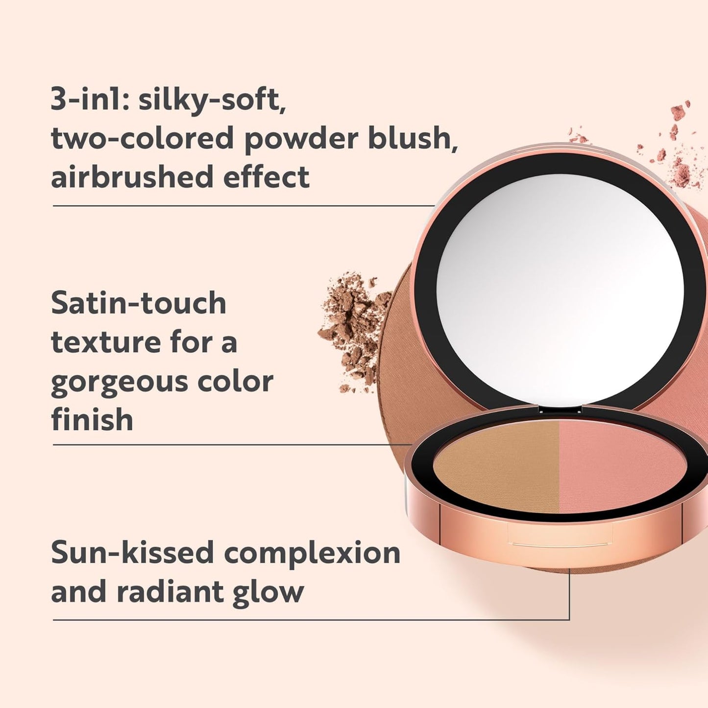 M. Asam Magic Finish Satin Blush Dark Honey & Nude Flush (0.14 Oz) – Make-Up Powder Blush For A Fresh & Radiant Look With Hyaluronic Acid & Ultra-Fine Color Pigments For Fuller Looking Cheeks