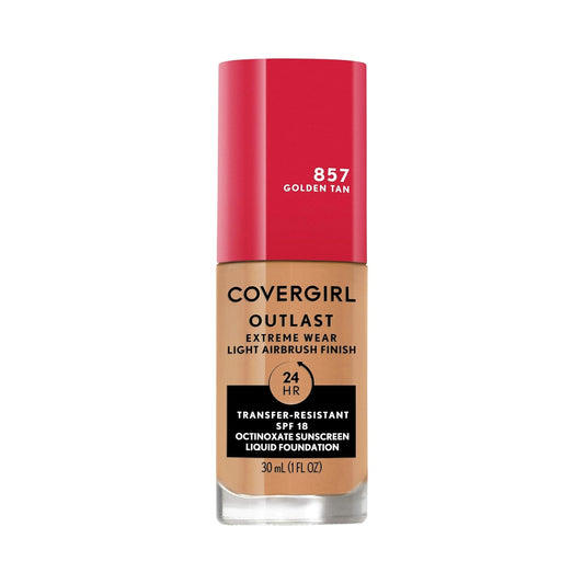 Covergirl Outlast Extreme Wear 3-in-1 Full Coverage Liquid Foundation, SPF 18 Sunscreen, Golden Tan, 1 Fl. Oz.