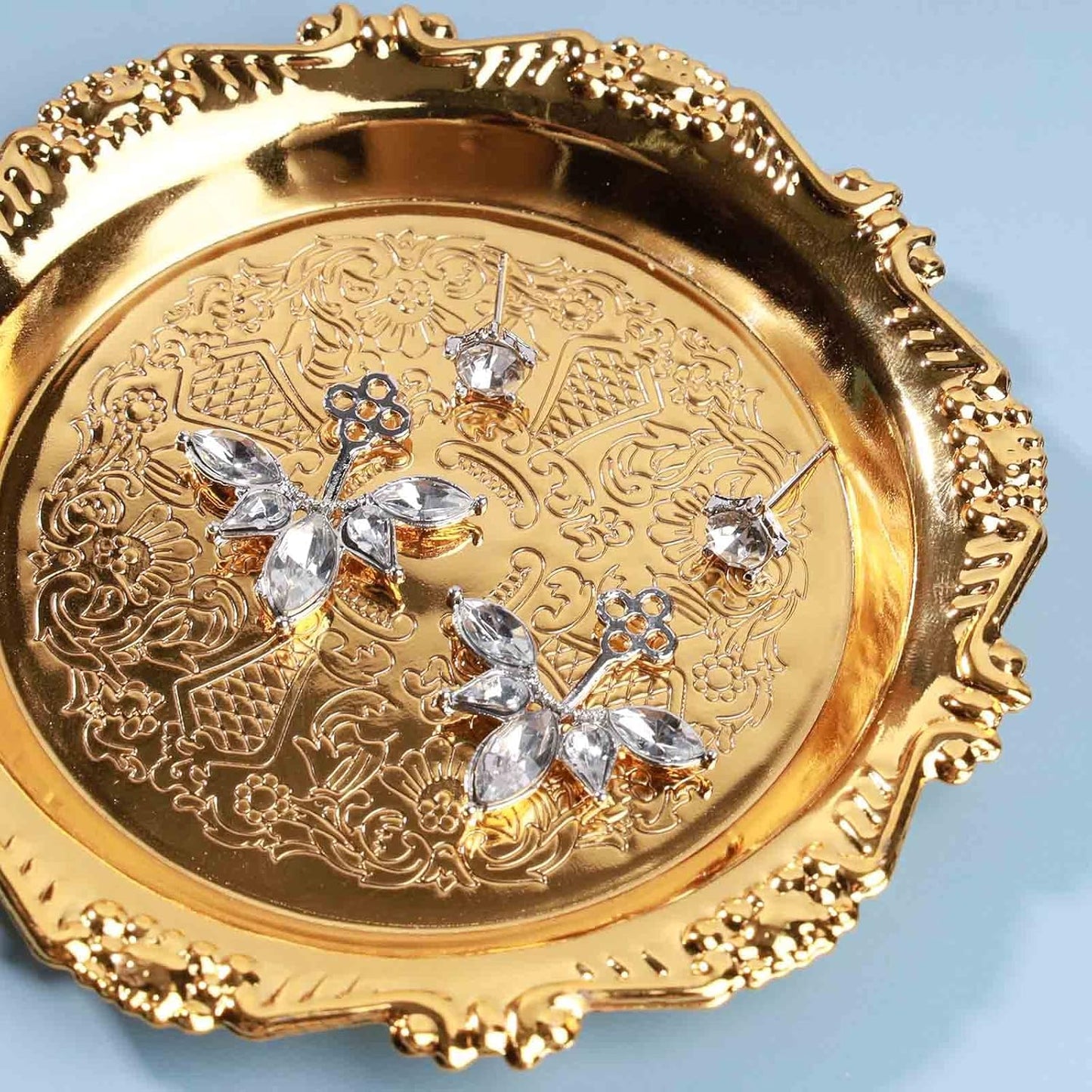 Boho Crystal Lotus Jackets Earrings Gold Crystal Studs Earrings Sparkle Rhinestone Ear Jackets Earrings CZ Ear Climber Earrings Wedding Earrings Jewelry for Women and Girls