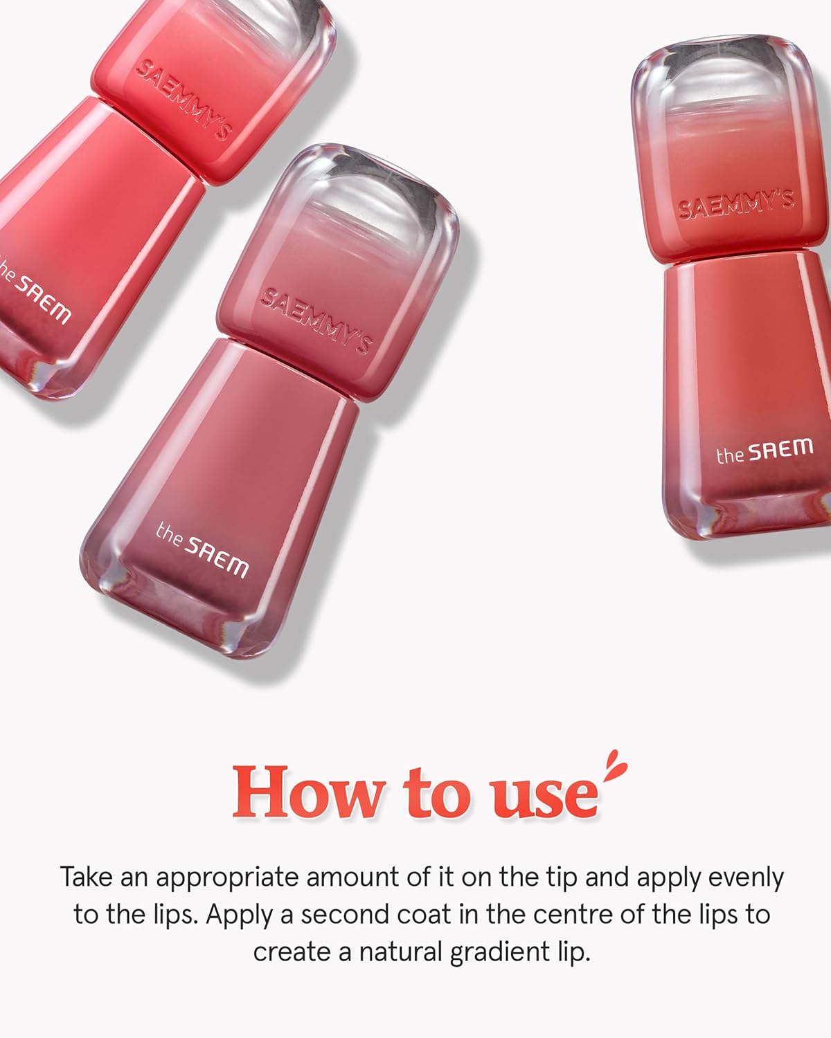 THESAEM Saemmy's Ade Shot Tint (03, 05) - Korean Lip Titnt, Water Gel Lip Stain with Plump Glowy Moisturizing Finish, Buildable Radiant Gloss, Long-Lasting Comfort, 0.1 fl.oz.