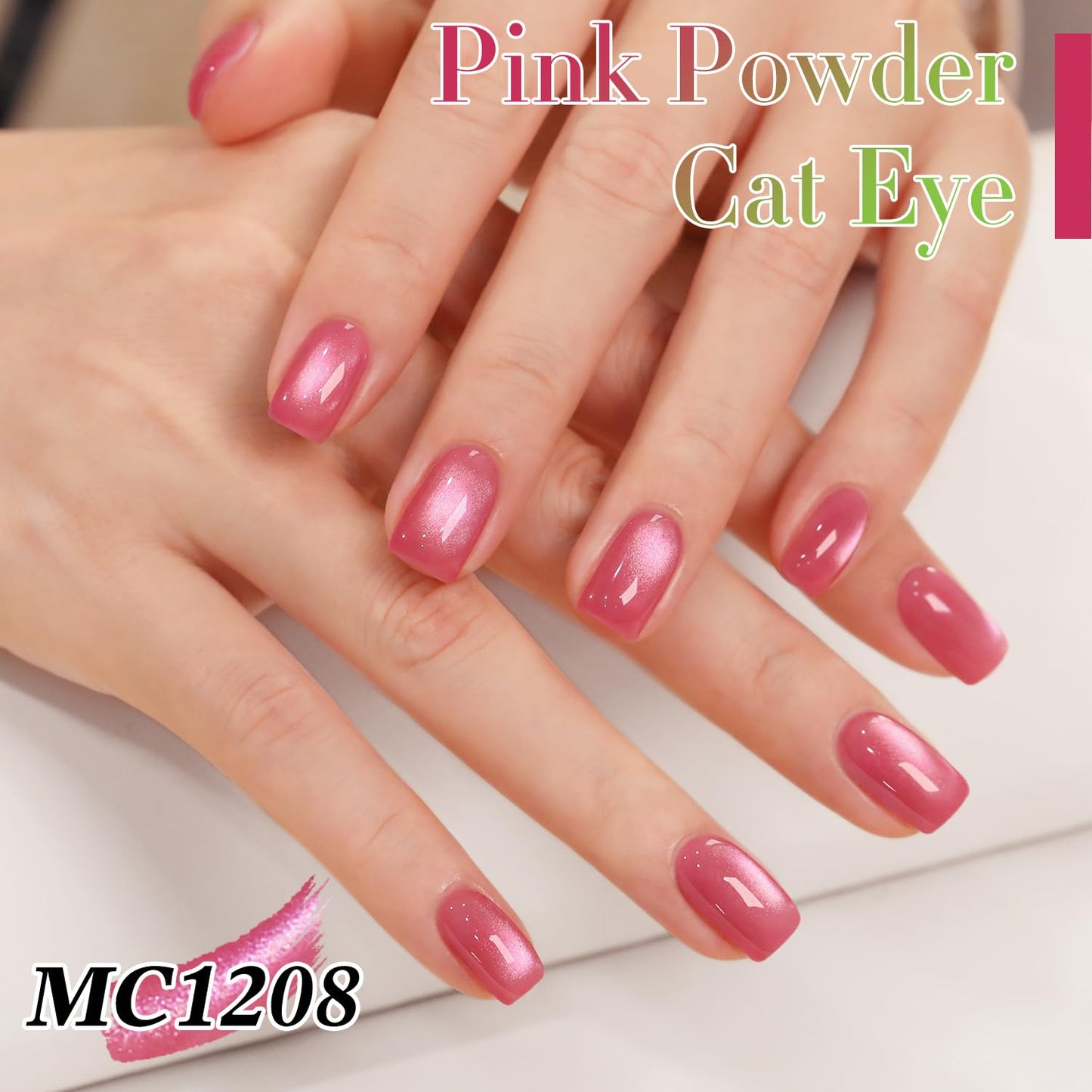 Double Rhythm 0.5 OZ Cat Eye Gel Polish with Magnet 15ML Holographic Glitter Shimmer Translucent Jelly Color Magnetic Nail Polish Salon DIY at Home (Peach Purple-MC1208)