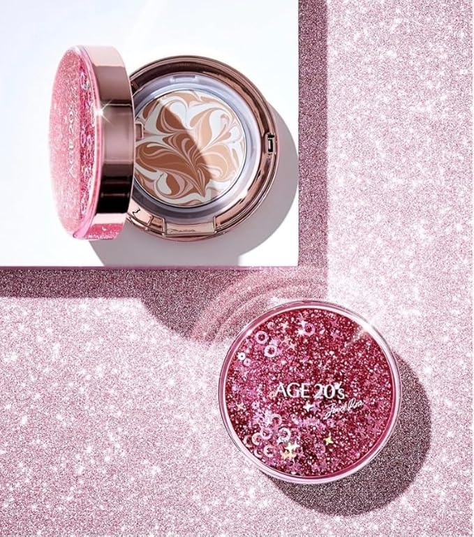 AGE 20's Shining Drop Edition Jericho Rose Essence Pink Pact Pink Latte No.21 Makeup Foundation 1 Refil