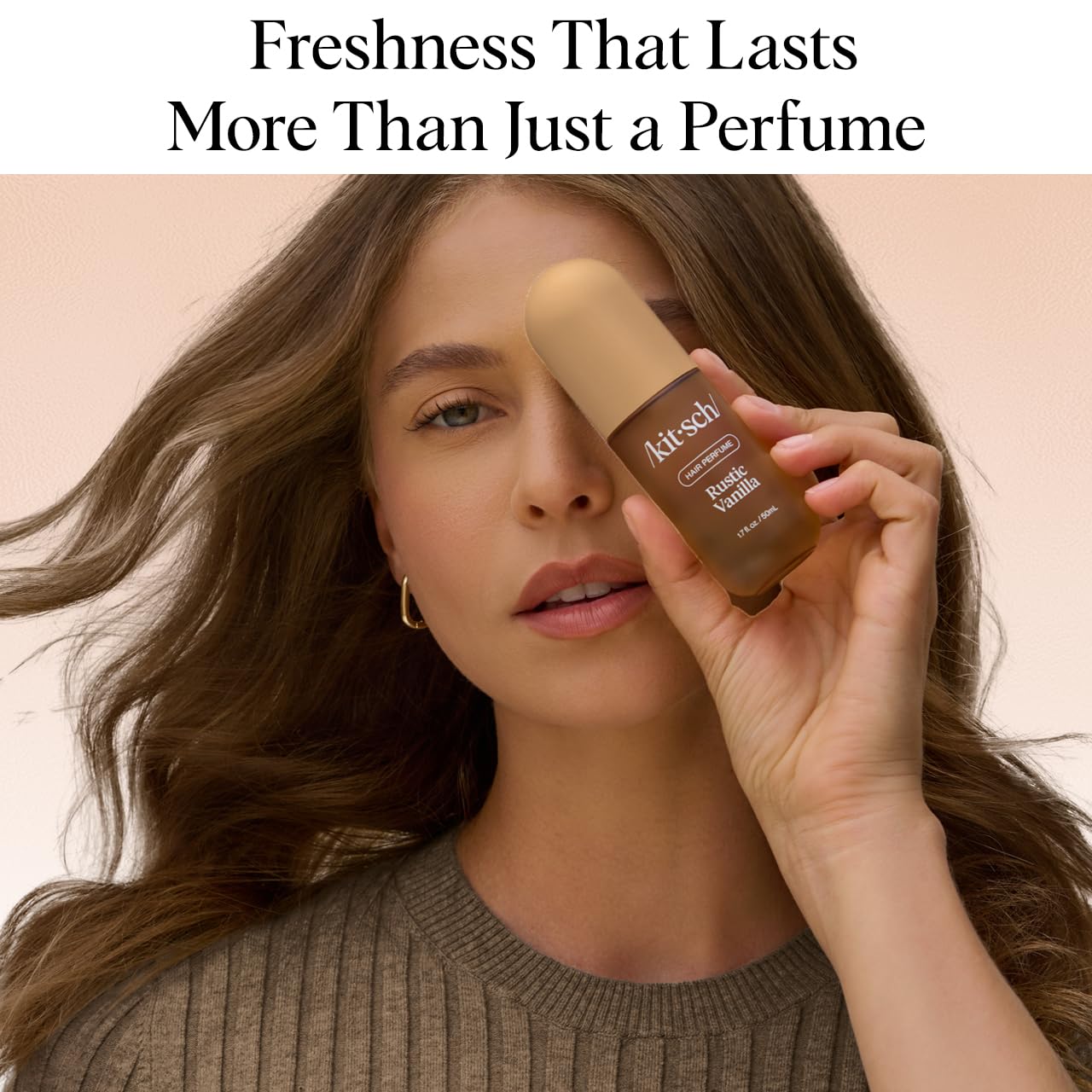 Kitsch Hair Perfume for Women - Rustic Vanilla | Clean, Deodorizing & Patented Odor-Eliminating Technology Hair Spray & Body Mist - Freshen Hair, Pillows - Warm Tonka, Vanilla & Cedar Blend - 50 mL