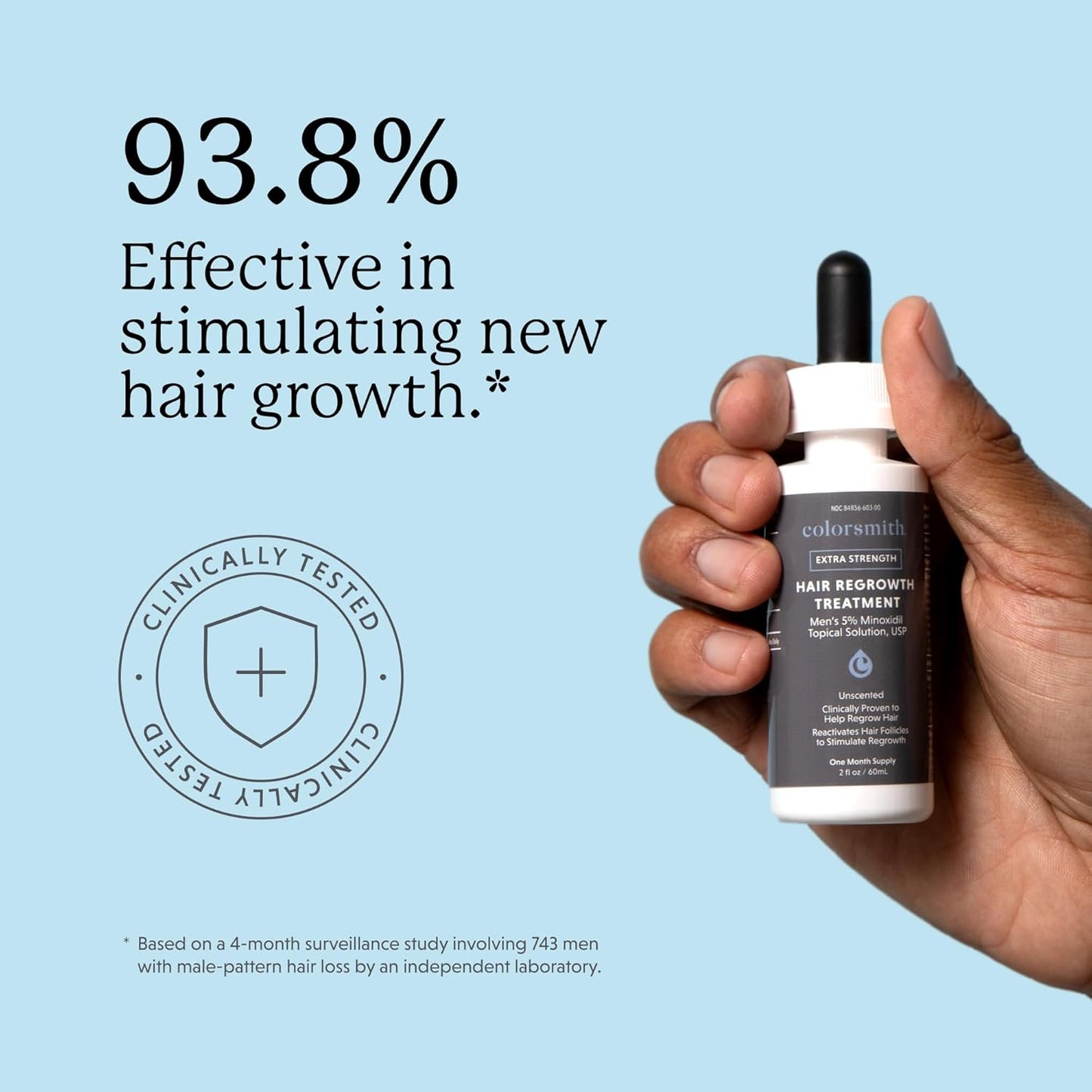 Extra Strength Hair Regrowth Treatment, 5% Minoxidil Solution, 2 fl oz, Unscented, For Men