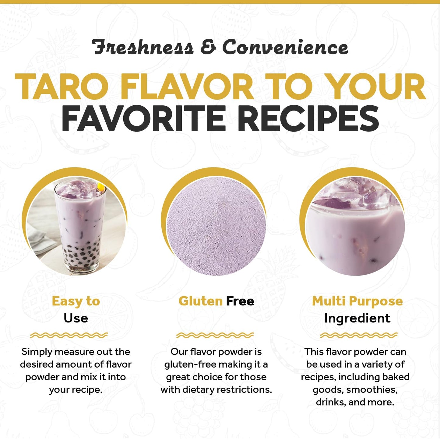 Fanale Premium Taro Bubble Tea Flavoring Powder | Perfect for Baking, Smoothies, Desserts and Drinks | Instant Flavoring Powder for Boba Milk Tea- 2.2 Pounds (Pack of 1)