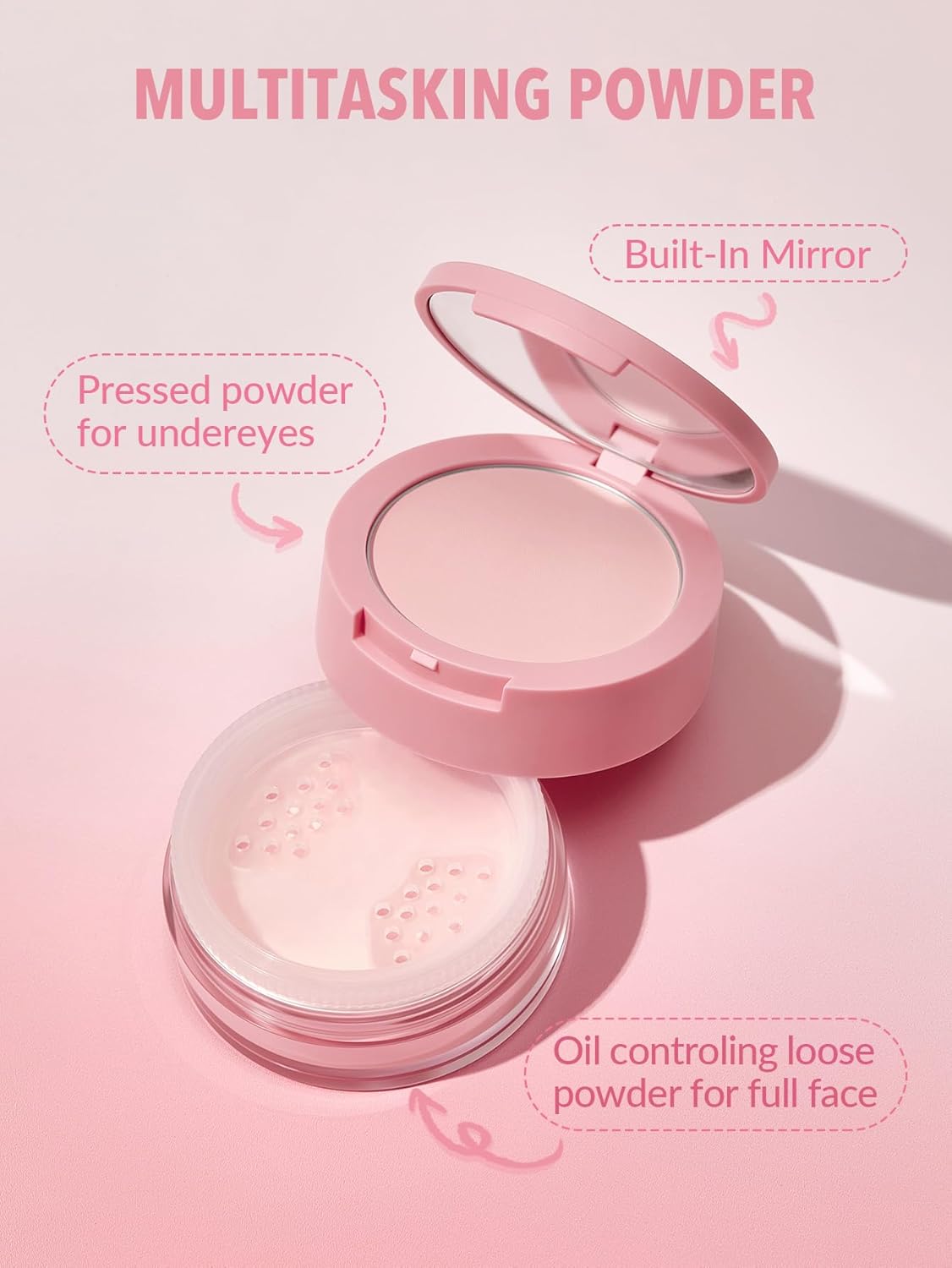 SHEGLAM Insta-Ready Face Powder Loose Under Eye Setting Powder-Bubblegum