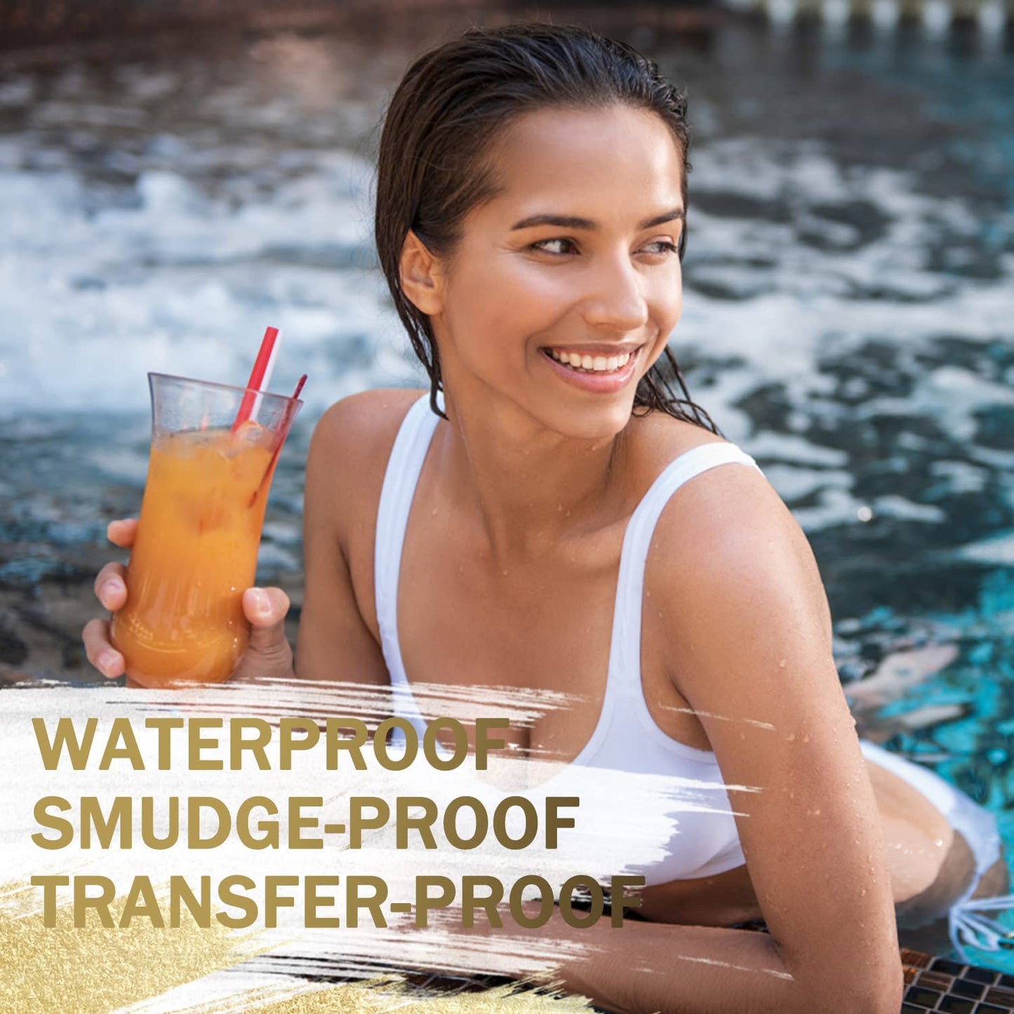 LAVONE Eyebrow Stamp Stencil Kit - Brow Stamp Trio with Waterproof Pencil, Pomade, 20 Stencils, Dual-ended Brush and Sponge Applicator - Dark Blonde